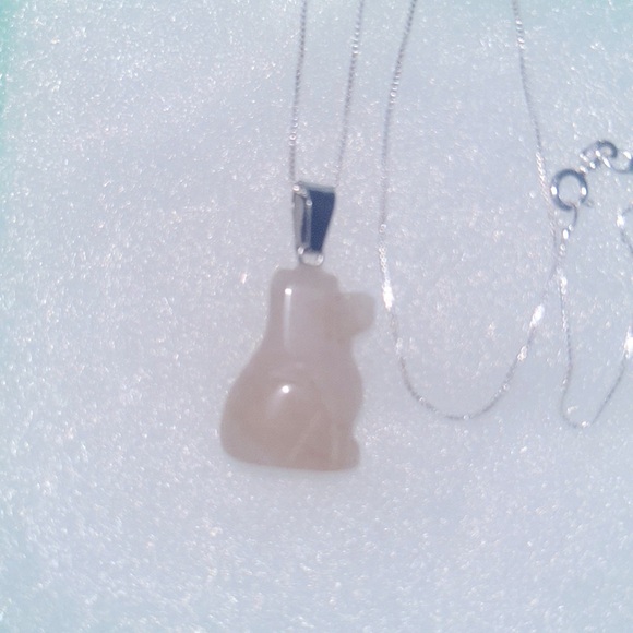 Boho Hippie Agate Dog Sterling Silver Necklace 16” - Picture 5 of 6